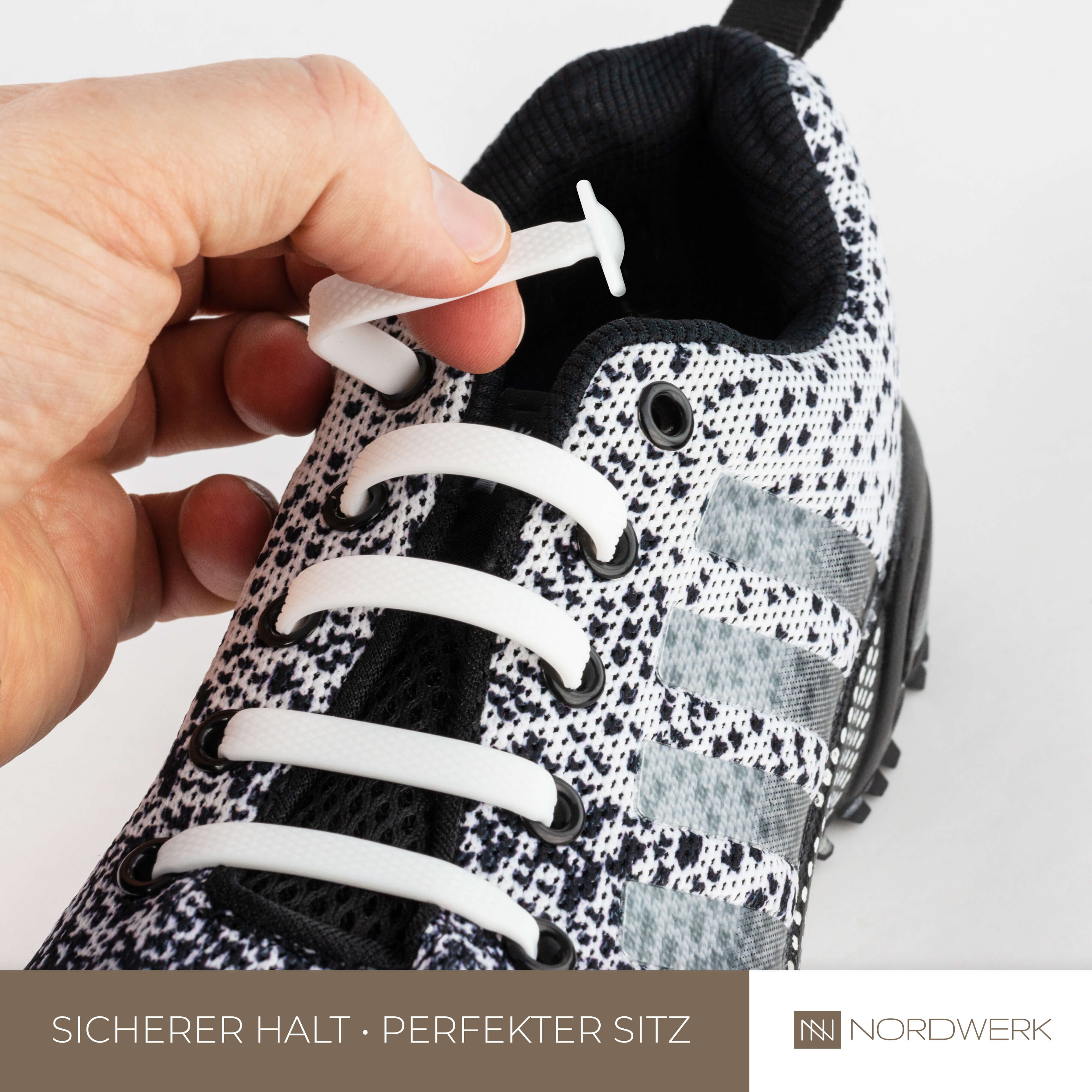 NORDWERK Elastische Silikon Schnürsenkel flach 20 Stück flexible schleifenlose Schuhbänder ohne Binden Kinder & Erwachsene